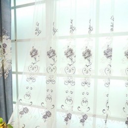 Cortinas Modernas De Tul Transparente Con Diseño Floral Para Sala De Estar Y Dormitorio.