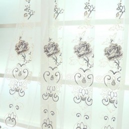 Cortinas Modernas De Tul Transparente Con Diseño Floral Para Sala De Estar Y Dormitorio.