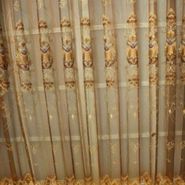 Cortinas Modernas Transparentes De Tul Floral Para Sala De Estar