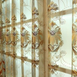Cortinas Modernas Transparentes De Tul Floral Para Sala De Estar