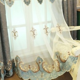 Cortinas Transparentes Bordadas Modernas De Tul Para Sala De Estar Y Dormitorio