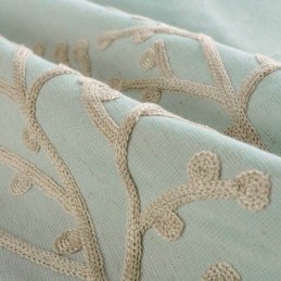 Cortina Americana Sencilla Hecha A Medida, Con Bordado Verde, Tela Transpirable.