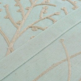 Cortina Americana Sencilla Hecha A Medida, Con Bordado Verde, Tela Transpirable.