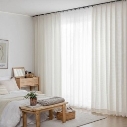 Cortinas Modernas Transparentes De Tul Blanco Liso Para Sala De Estar Y Dormitorio