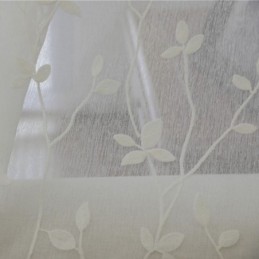 Cortinas De Gasa Blanca Transparente Con Bordado De Enredadera Para Dormitorio