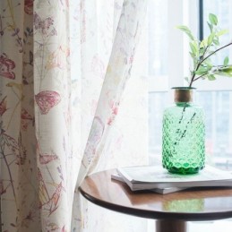 Cortina Translúcida Moderna De Estilo Rural, Hecha A Medida, Con Estampado De Mariposas Para Dormitorio.