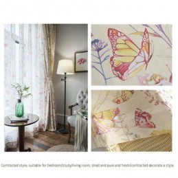 Cortina Translúcida Moderna De Estilo Rural, Hecha A Medida, Con Estampado De Mariposas Para Dormitorio.
