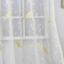 Cortina Transparente De Tul Bordado, Hecha A Medida, Con Diseño De Pájaros, Para Sala De Estar Y Dormitorio.