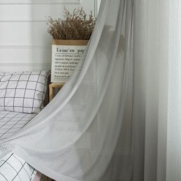 Cortina De Tul Blanco De Lujo, Hecha A Medida, Para Sala De Estar, Dormitorio, Ventana, Visillo Jacquard.