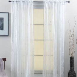 Cortinas Transparentes Con Patrón Geométrico Para Sala De Estar Y Dormitorio