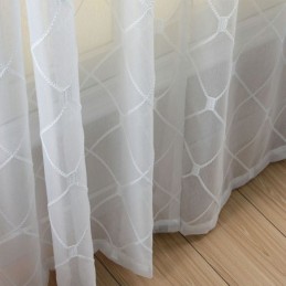 Cortinas Transparentes Con Patrón Geométrico Para Sala De Estar Y Dormitorio