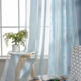 Cortina Transparente Rústica Sencilla, Hecha A Medida, Tela Jacquard Con Estampado De Flor De Durazno Para Dormitorio Y Sala De 
