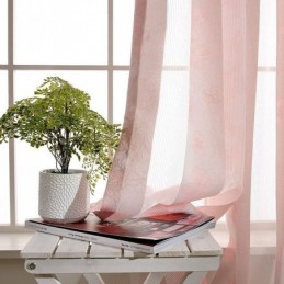 Cortina Transparente Rústica Sencilla, Hecha A Medida, Tela Jacquard Con Estampado De Flor De Durazno Para Dormitorio Y Sala De 