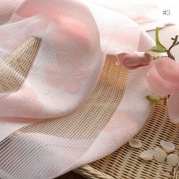 Cortina Transparente Rústica Sencilla, Hecha A Medida, Tela Jacquard Con Estampado De Flor De Durazno Para Dormitorio Y Sala De 