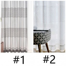 Cortinas Transparentes Geométricas Para Sala De Estar Y Dormitorio