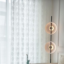 Cortinas Transparentes De Tul Floral, Elegantes Cortinas De Gasa Blanca, Hechas A Medida, Paneles De Persianas Para Sala De Esta