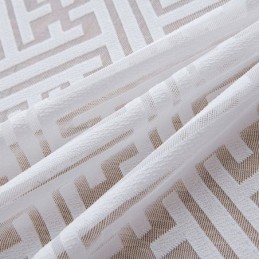 Cortinas Modernas De Tul Blanco Para Dormitorio, Cortinas Geométricas Transparentes, Cortinas A Medida Para Ventanas.