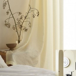 Cortinas De Tul De Lino Y Algodón Para Sala De Estar, Cafetería, Color Liso