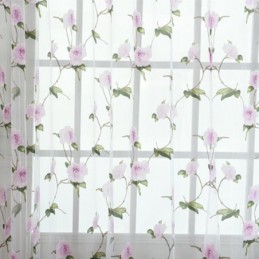 Cortinas De Tul Transparentes Con Diseño Floral Para Ventana, Decoración Del Hogar, Separador De Ambientes
