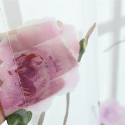 Cortinas De Tul Transparentes Con Diseño Floral Para Ventana, Decoración Del Hogar, Separador De Ambientes