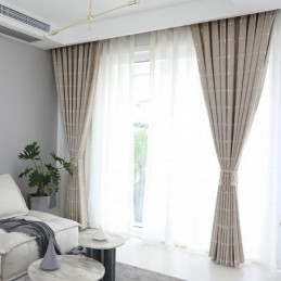 Cortinas Opacas A Cuadros Con Aislamiento Térmico Que Oscurecen La Habitación