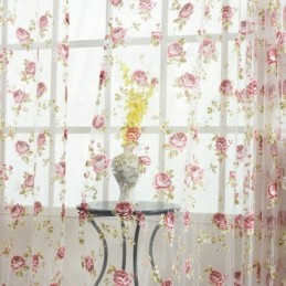 Cortinas Modernas De Tul Con Flores, Estilo Pastoral, Para Sala De Estar Y Dormitorio.