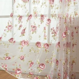 Cortinas Modernas De Tul Con Flores, Estilo Pastoral, Para Sala De Estar Y Dormitorio.