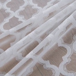 Cortinas Blancas Transparentes Con Diseño De Diamantes Para Sala De Estar Y Dormitorio.