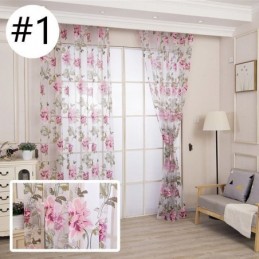 Cortina Transparente Europea Hecha A Medida, Cortina Rústica De Tul Con Flores Para Sala De Estar Y Dormitorio