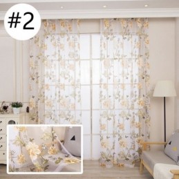 Cortina Transparente Europea Hecha A Medida, Cortina Rústica De Tul Con Flores Para Sala De Estar Y Dormitorio