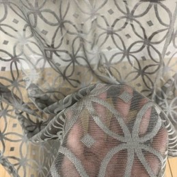 Cortina De Tul Europea, Hecha A Medida, Gris, Transparente, Para Sala De Estar