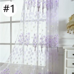 Cortinas Modernas Transparentes De Tul Floral Para Sala De Estar