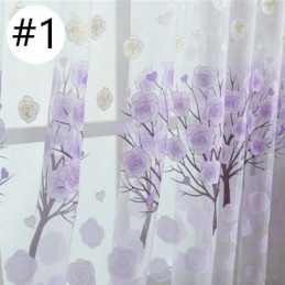 Cortinas Modernas Transparentes De Tul Floral Para Sala De Estar