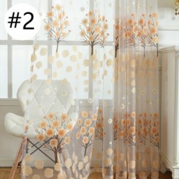 Cortinas Modernas Transparentes De Tul Floral Para Sala De Estar