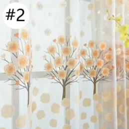 Cortinas Modernas Transparentes De Tul Floral Para Sala De Estar
