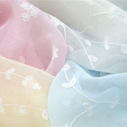 Cortinas Decorativas De Tul Con Bordado De Plantas Para Dormitorio