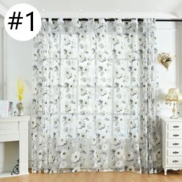 Cortina Transparente Europea Hecha A Medida, Cortina Rústica De Tul Con Flores Para Sala De Estar Y Dormitorio