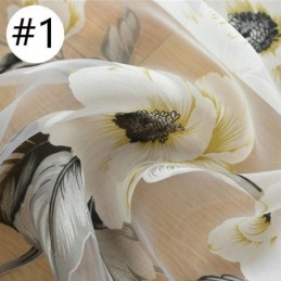 Cortina Transparente Europea Hecha A Medida, Cortina Rústica De Tul Con Flores Para Sala De Estar Y Dormitorio