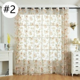 Cortina Transparente Europea Hecha A Medida, Cortina Rústica De Tul Con Flores Para Sala De Estar Y Dormitorio