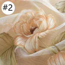 Cortina Transparente Europea Hecha A Medida, Cortina Rústica De Tul Con Flores Para Sala De Estar Y Dormitorio