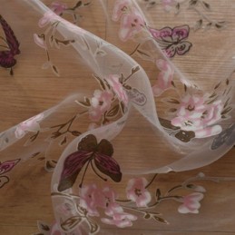 Cortinas De Tul Con Estampado De Flores Y Mariposas, Decoración Para Ventanas, Cortinas De Gasa, Hechas A Medida