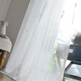 Cortinas Nórdicas Semitransparentes Con Estampado De Árboles
