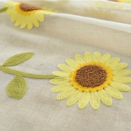 Cortina Transparente Europea Hecha A Medida, Cortina Rústica De Tul Con Flores Para Sala De Estar Y Dormitorio