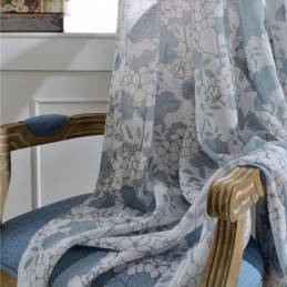 Cortinas De Tul Transparentes Con Estampado Floral Para Sala De Estar Y Dormitorio