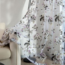Cortina Transparente Europea Hecha A Medida, Cortina Rústica De Tul Con Flores Para Sala De Estar Y Dormitorio