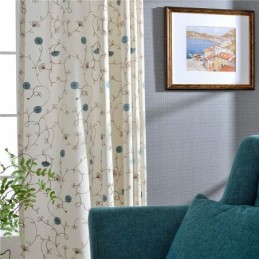 Cortinas Sencillas Japonesas Hechas A Medida Con Bordado Fresco.