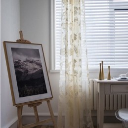 Cortinas De Gasa Blanca Transparente Con Bordado De Enredadera Para Dormitorio