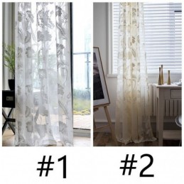 Cortinas De Gasa Blanca Transparente Con Bordado De Enredadera Para Dormitorio