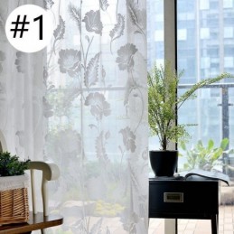 Cortinas De Gasa Blanca Transparente Con Bordado De Enredadera Para Dormitorio