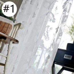 Cortinas De Gasa Blanca Transparente Con Bordado De Enredadera Para Dormitorio